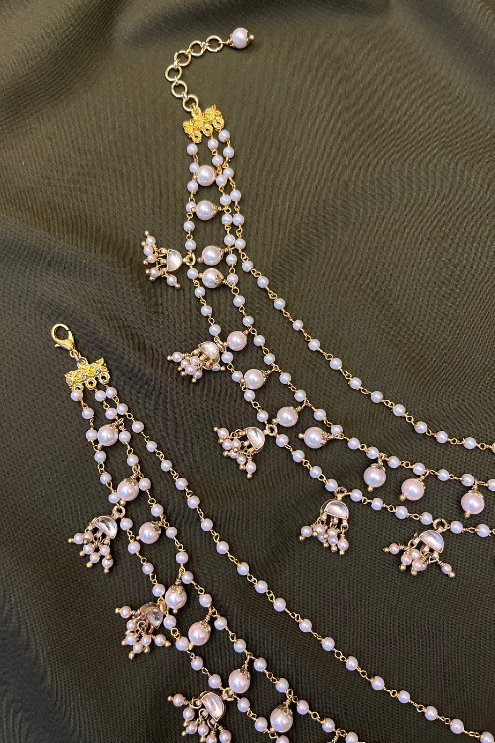 KUNDAN MOTI CHAIN PAYAL PAIR