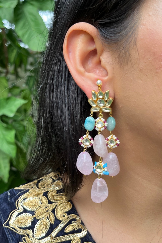 PINK LOTUS EARRINGS