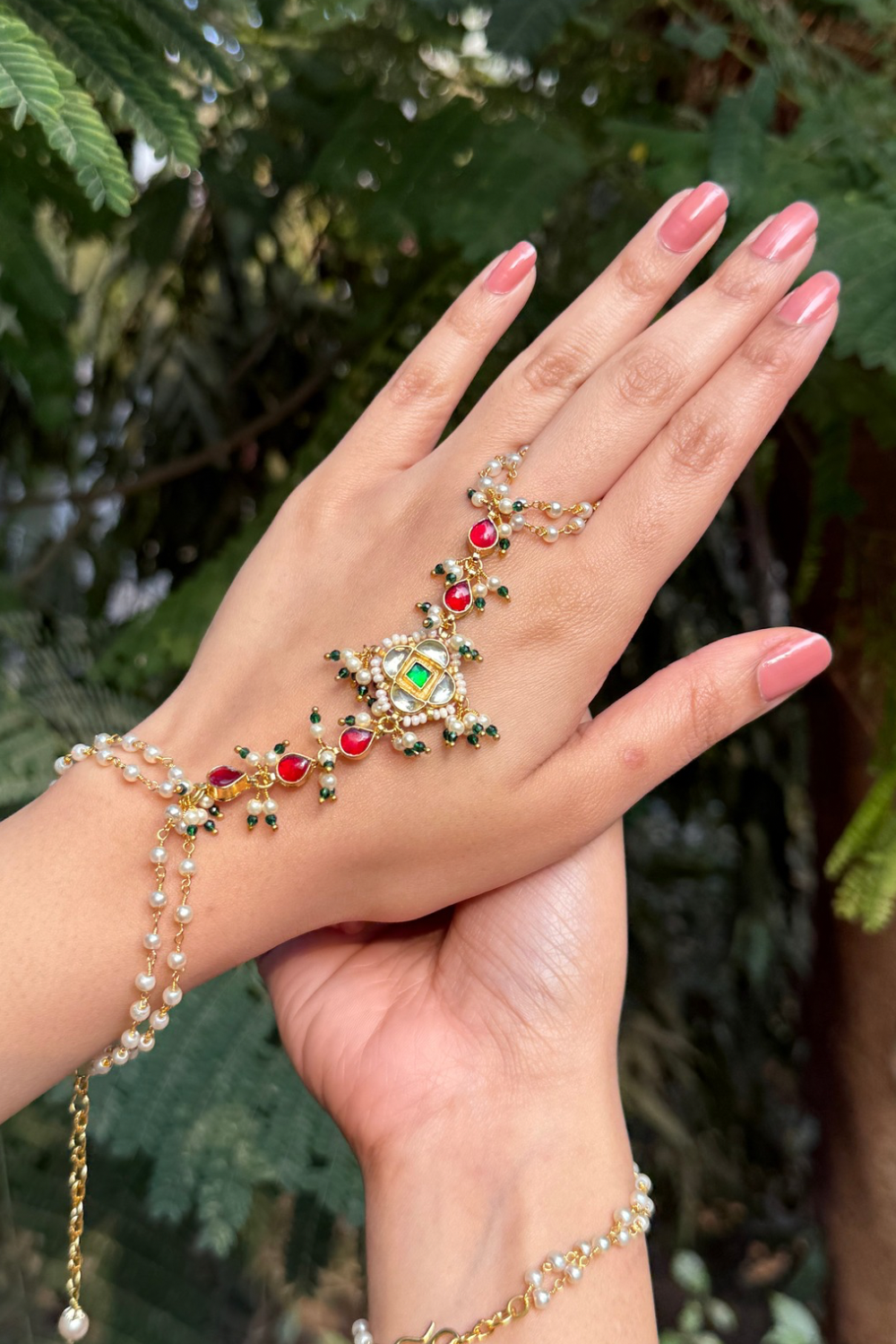 RED GREEN FLOWER HATHPHOOL (PAIR)