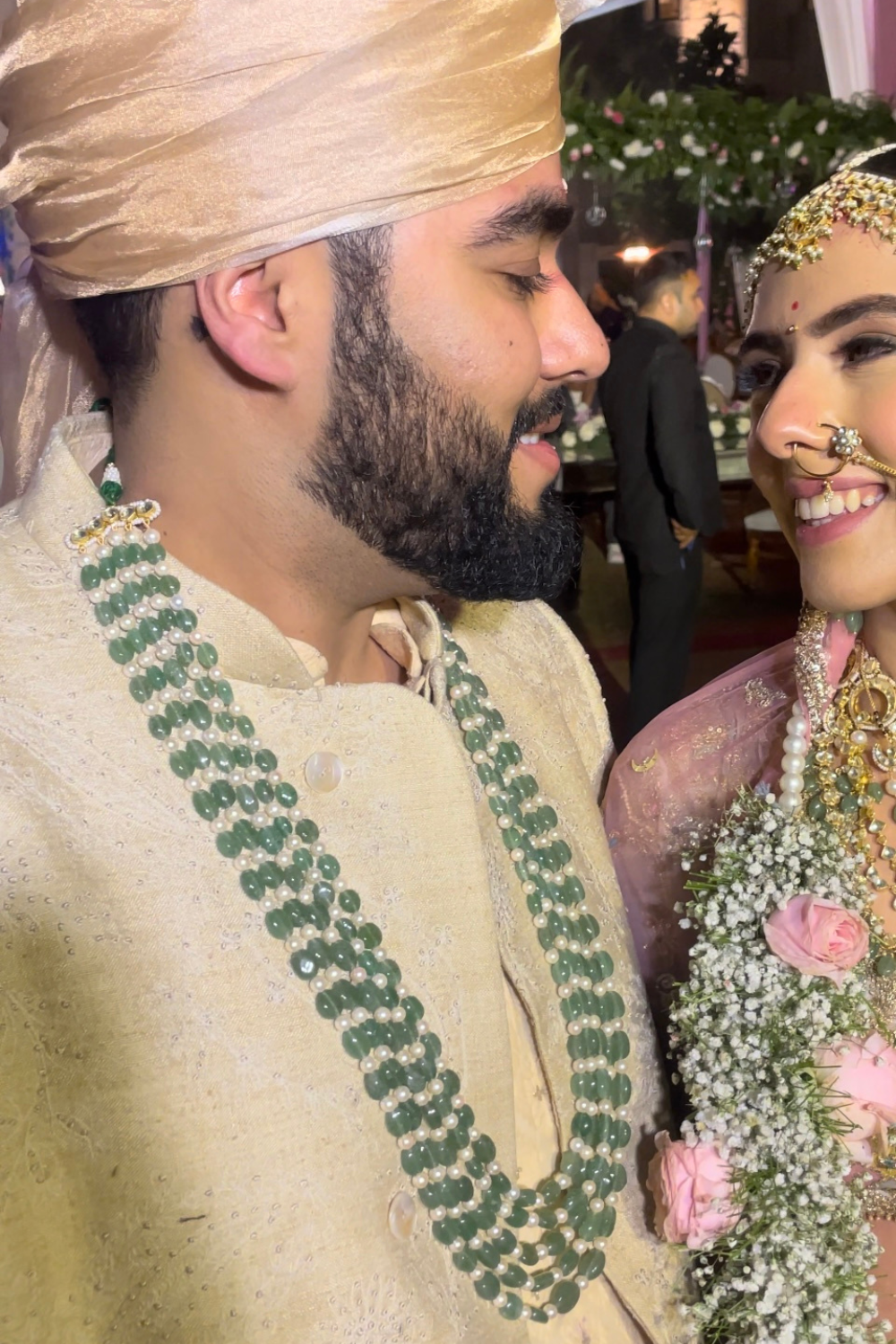 GROOM'S 5 LAYERED WEDDING MALA - SAGE GREEN COLOUR