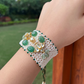 GREEN CHEED JAALI PONCHI BRACELET