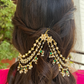 WHITE GREEN POLKI BRIDAL KAANCHAIN PAIR (only kaanchain)