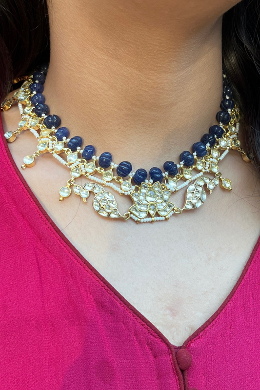 KAMAL MOR NECKLACE- SAPPHIRE BLUE