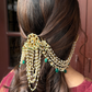 KUNDAN PEARL HEAVY SAHARA EARRINGS & HAIR PIN COMBO
