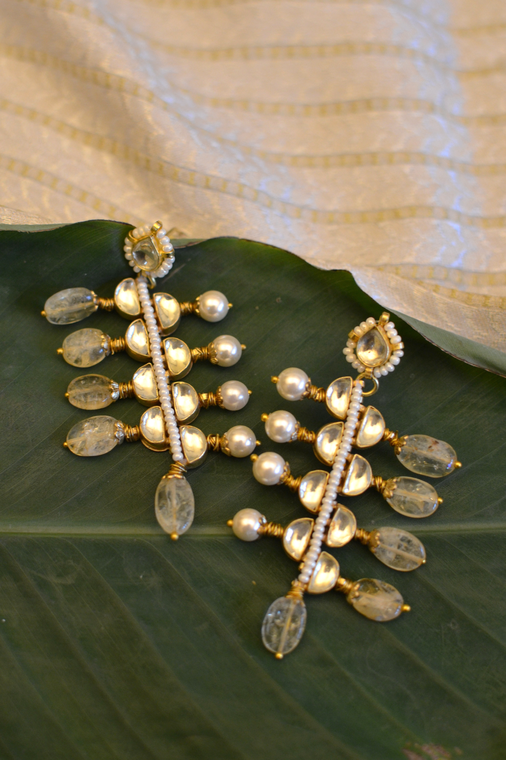 SHANPADI POLKI EARRINGS- CITRINE YELLOW