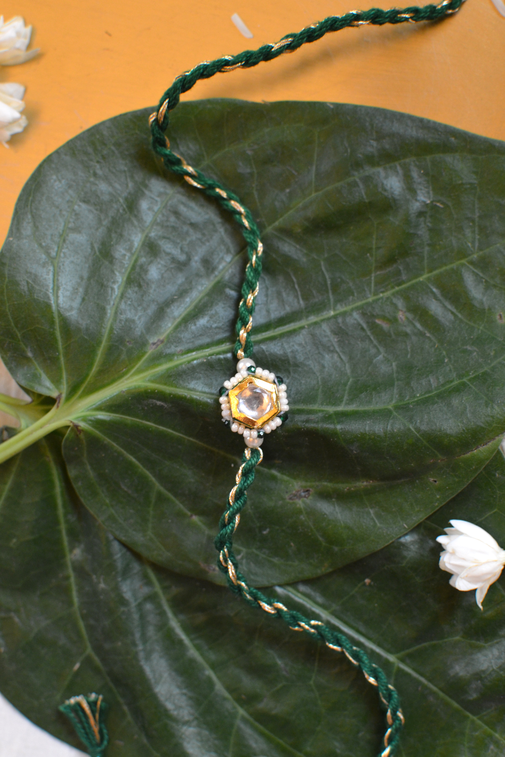 KASHTI LUMBA BRACELET RAKHI SET- GREEN