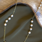 ASCENDING PEARL AND CHAIN GOLDEN STRING- CREAM