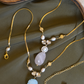 THREE-STYLE PEARL POLKI NECKLACE SET- ROSE QUARTZ AND SKY BLUE