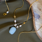 THREE-STYLE PEARL POLKI NECKLACE SET- ROSE QUARTZ AND SKY BLUE