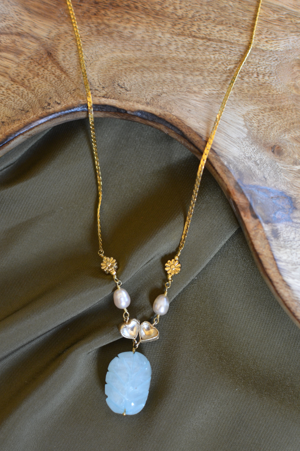 THREE-STYLE PEARL POLKI NECKLACE SET- ROSE QUARTZ AND SKY BLUE