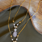 THREE-STYLE PEARL POLKI NECKLACE SET- ROSE QUARTZ AND SKY BLUE