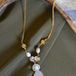 THREE-STYLE PEARL POLKI NECKLACE SET- ROSE QUARTZ AND SKY BLUE