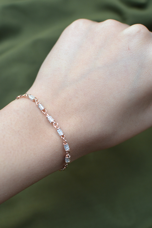 ROSE GOLD BARREL ADJUSTABLE BRACELET