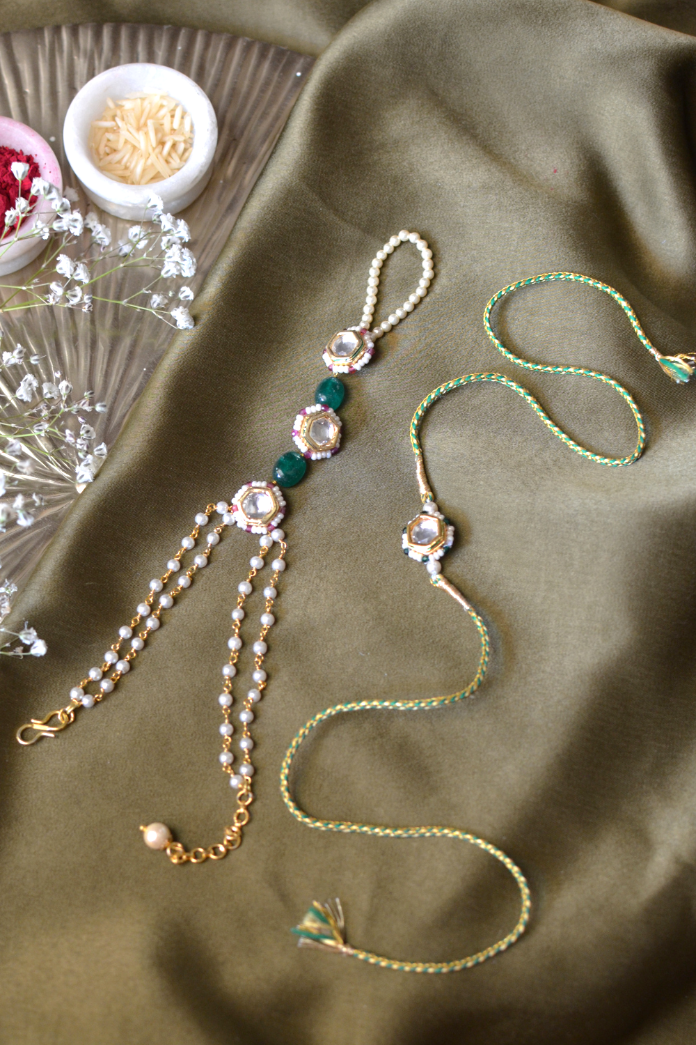 FALAK HANDHARNESS RAKHI SET- GREEN