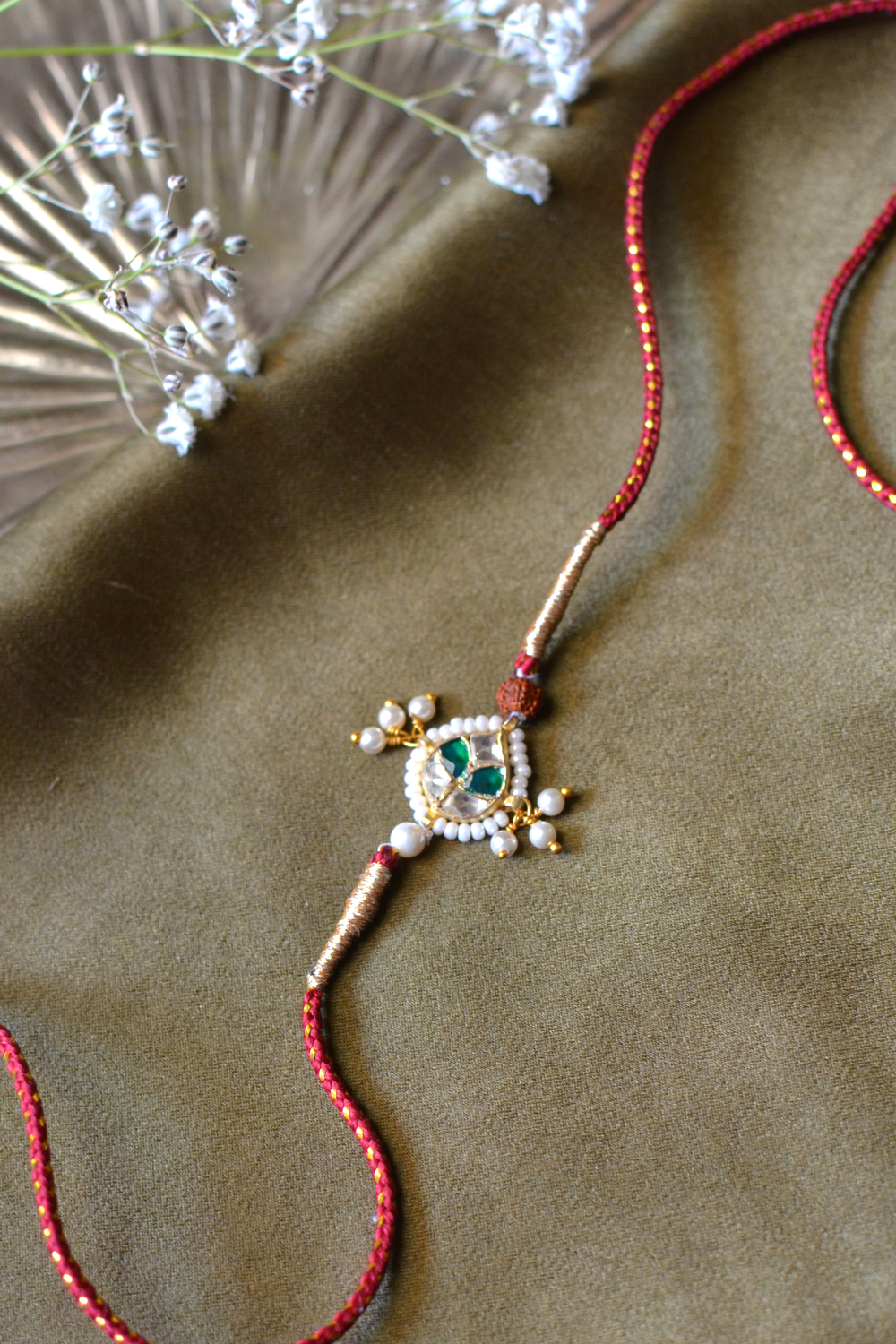 BHAIYA POLKI RAKHI- RED COLOUR
