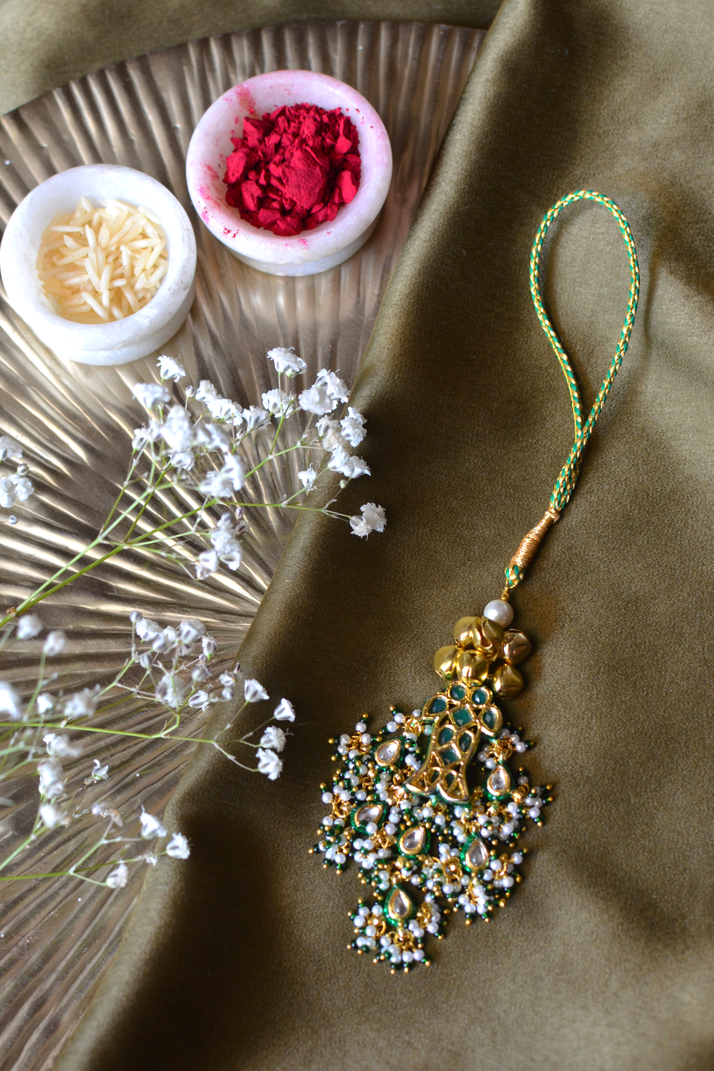 KUNDAN BHABHI LUMBA RAKHI- GREEN