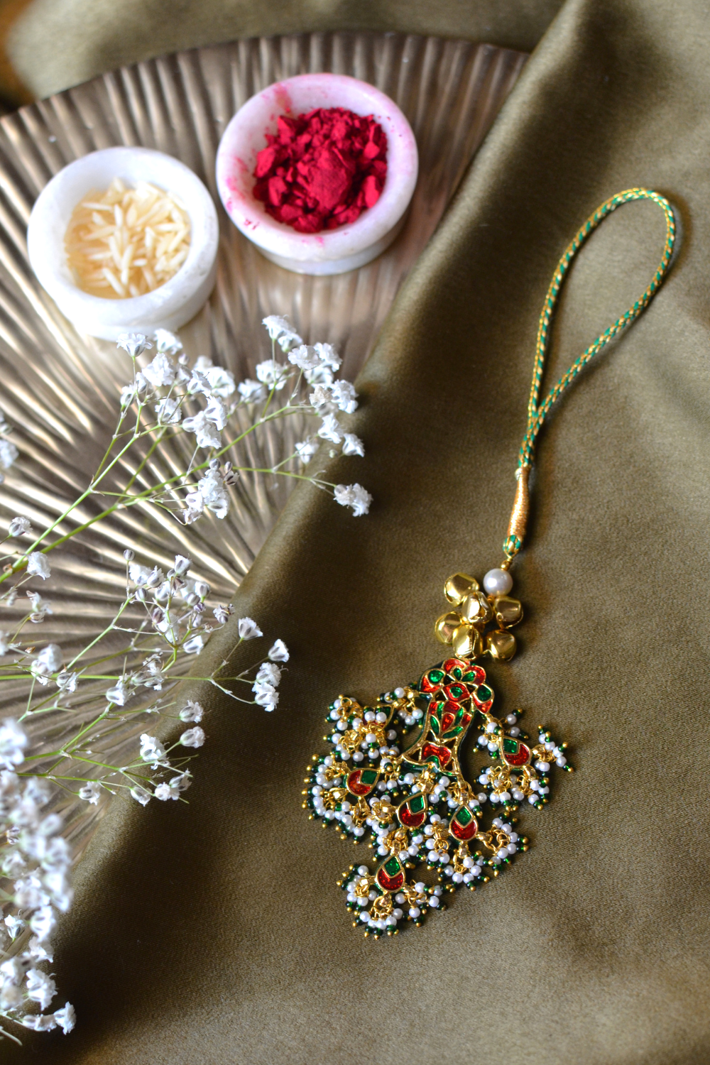 KUNDAN BHABHI LUMBA RAKHI- GREEN