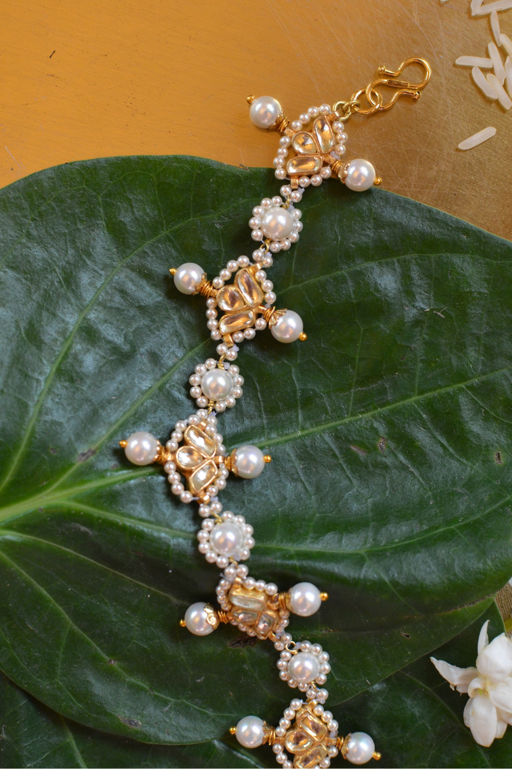 PEARL CROWN POLKI BRACELET