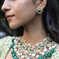 STATEMENT EMERALD BRIDAL CHOKER SET WITH STUDS AND A PASSA