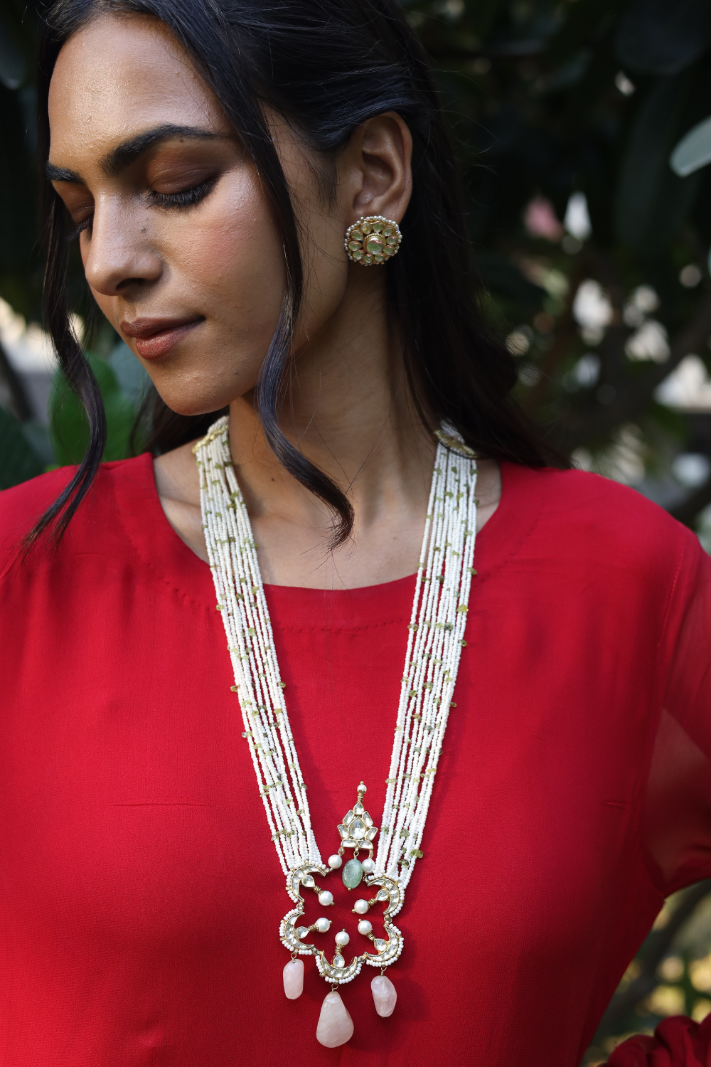 CRESCENT JHAROKHA NECKLACE SET