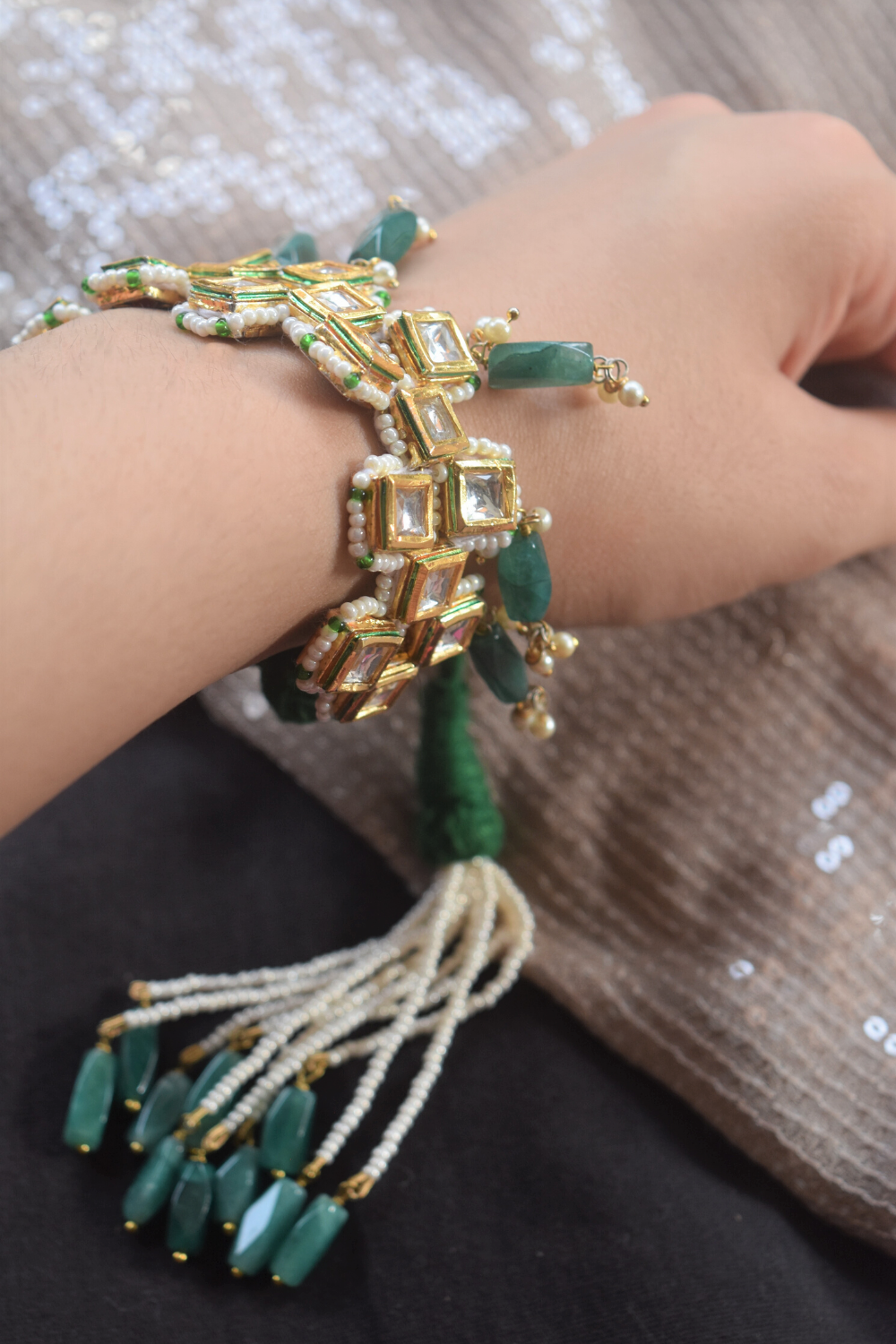 SQUARE POCHI BRACELET BHABHI LUMBA & BHAIYA RAKHI SET
