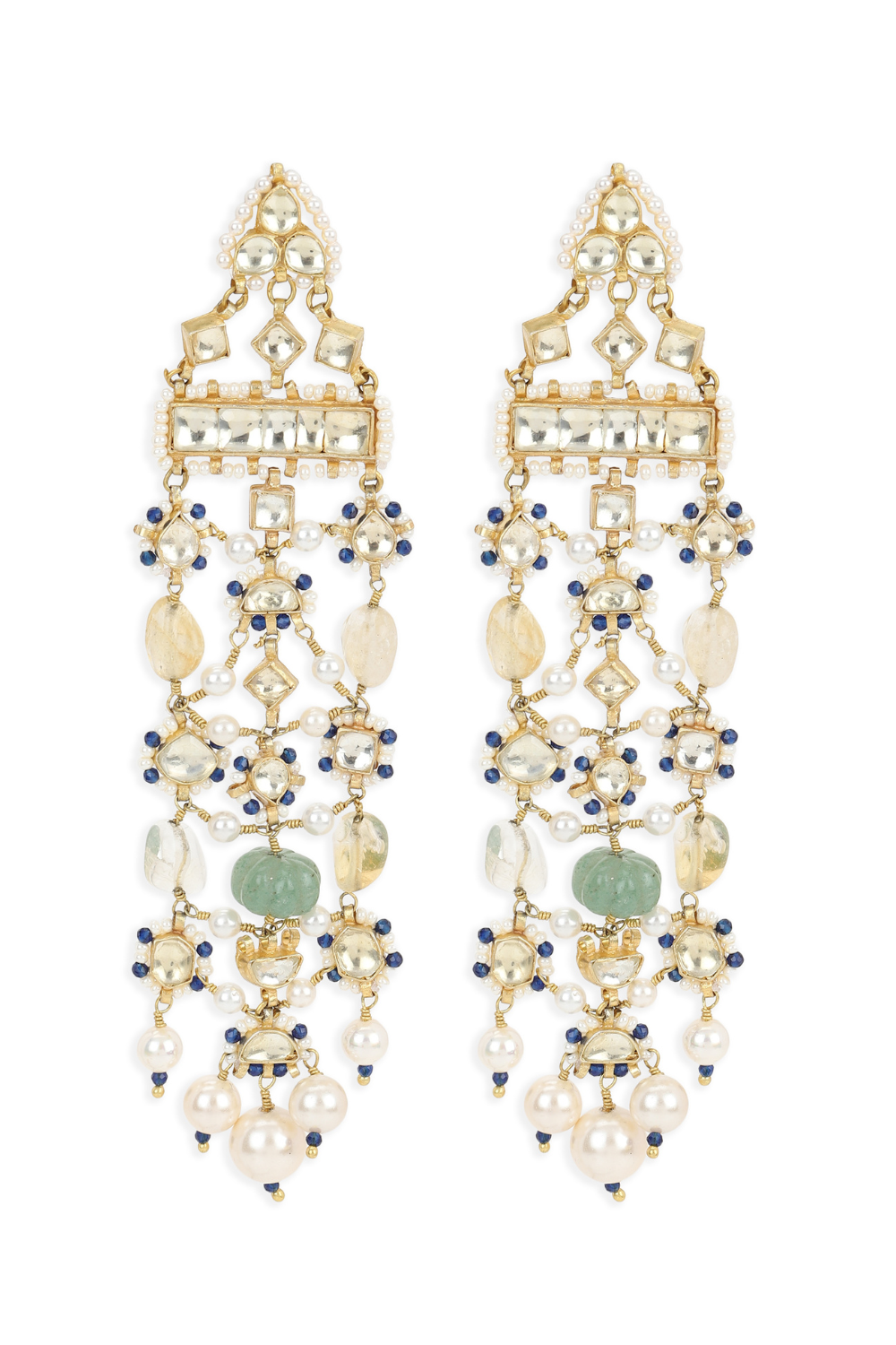 POINTED POLKI JAALI EARRINGS