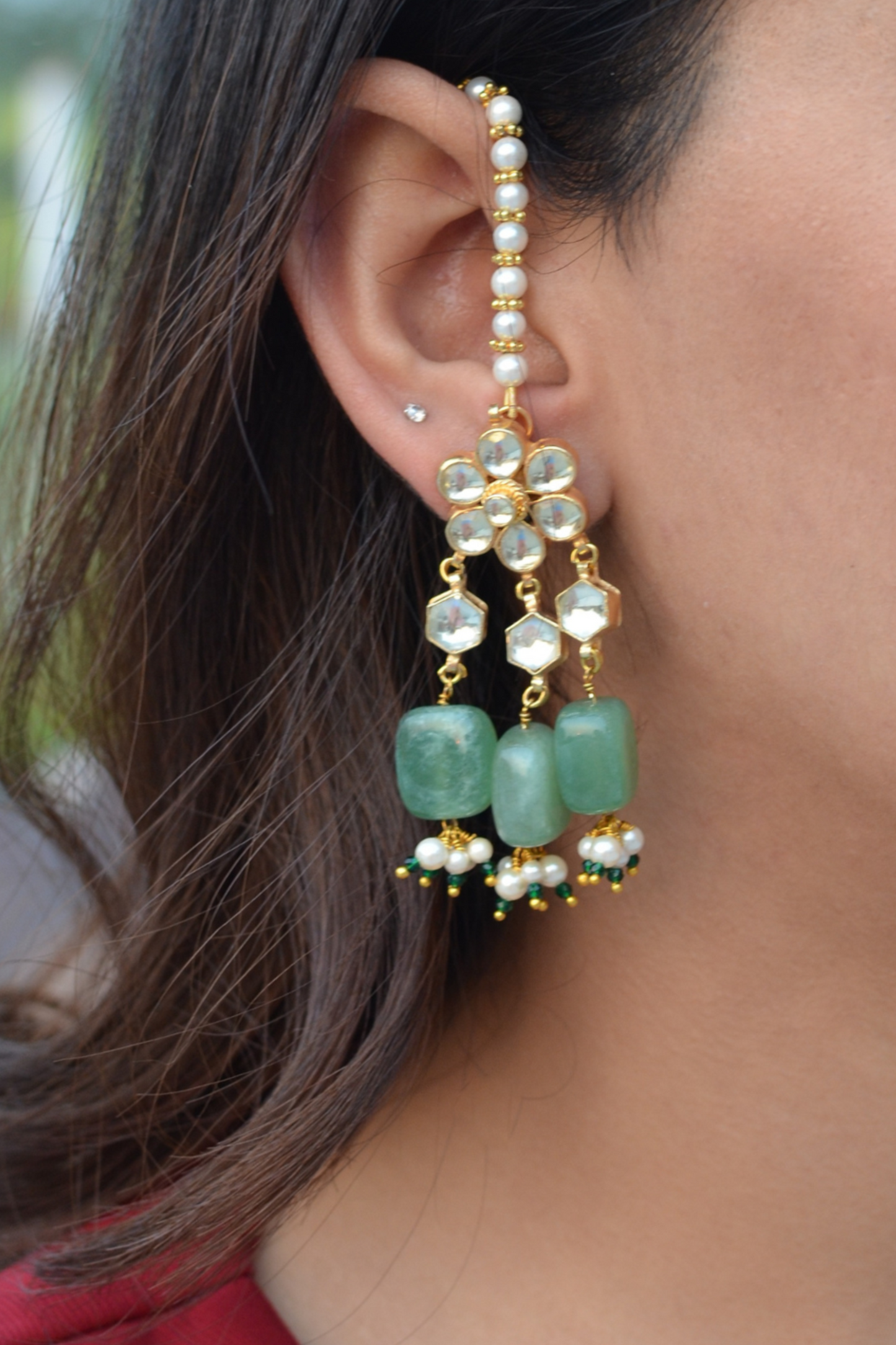 PUSHPA POLKI EARRINGS