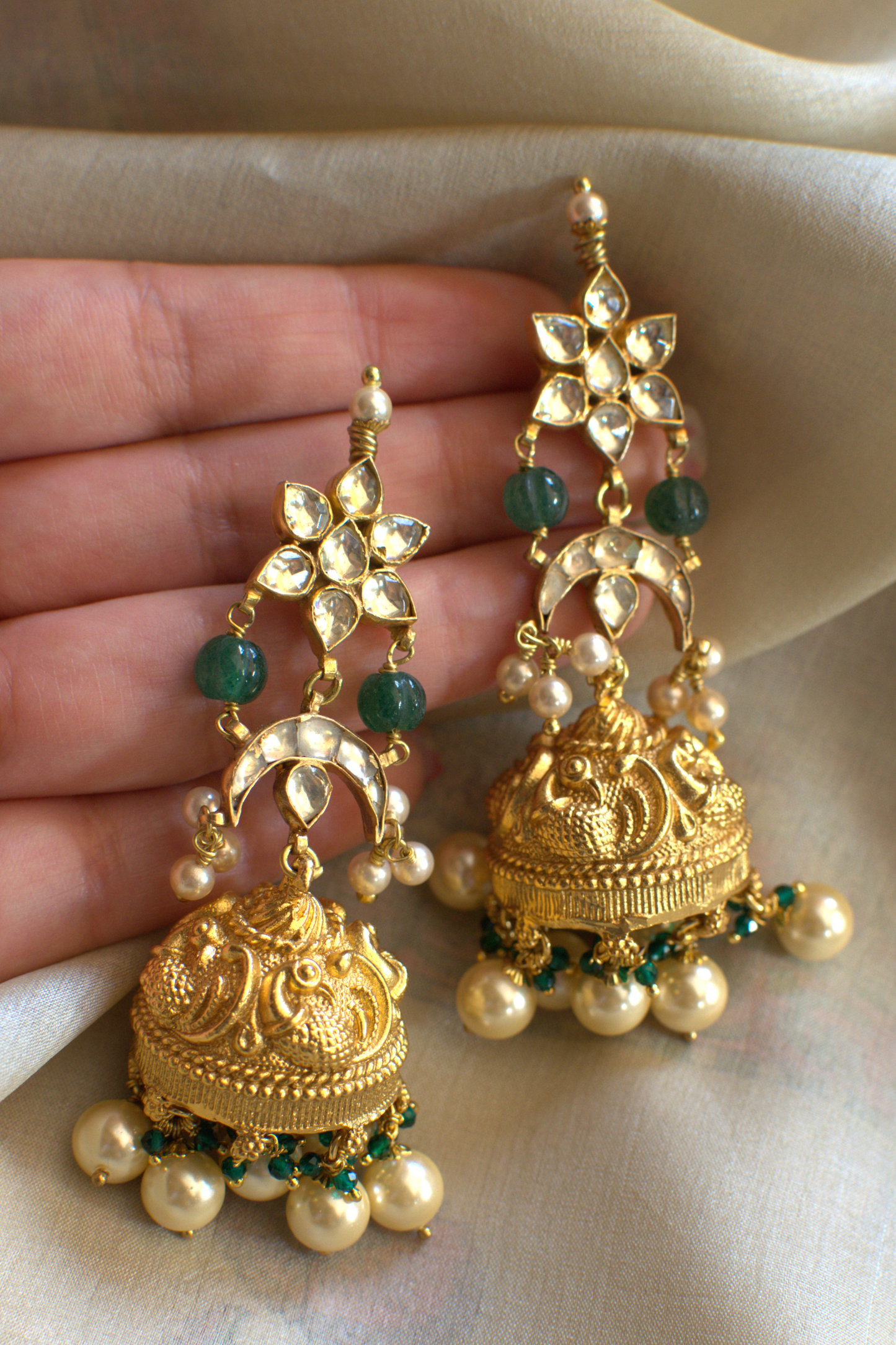 POLKI PEARL JHUMKIS