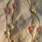 PEACH PINK QUARTZ STRING & HOOPS SET