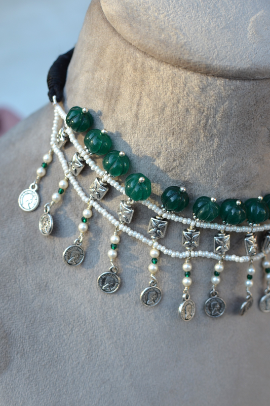 GREEN MELON CHARMS CHOKER