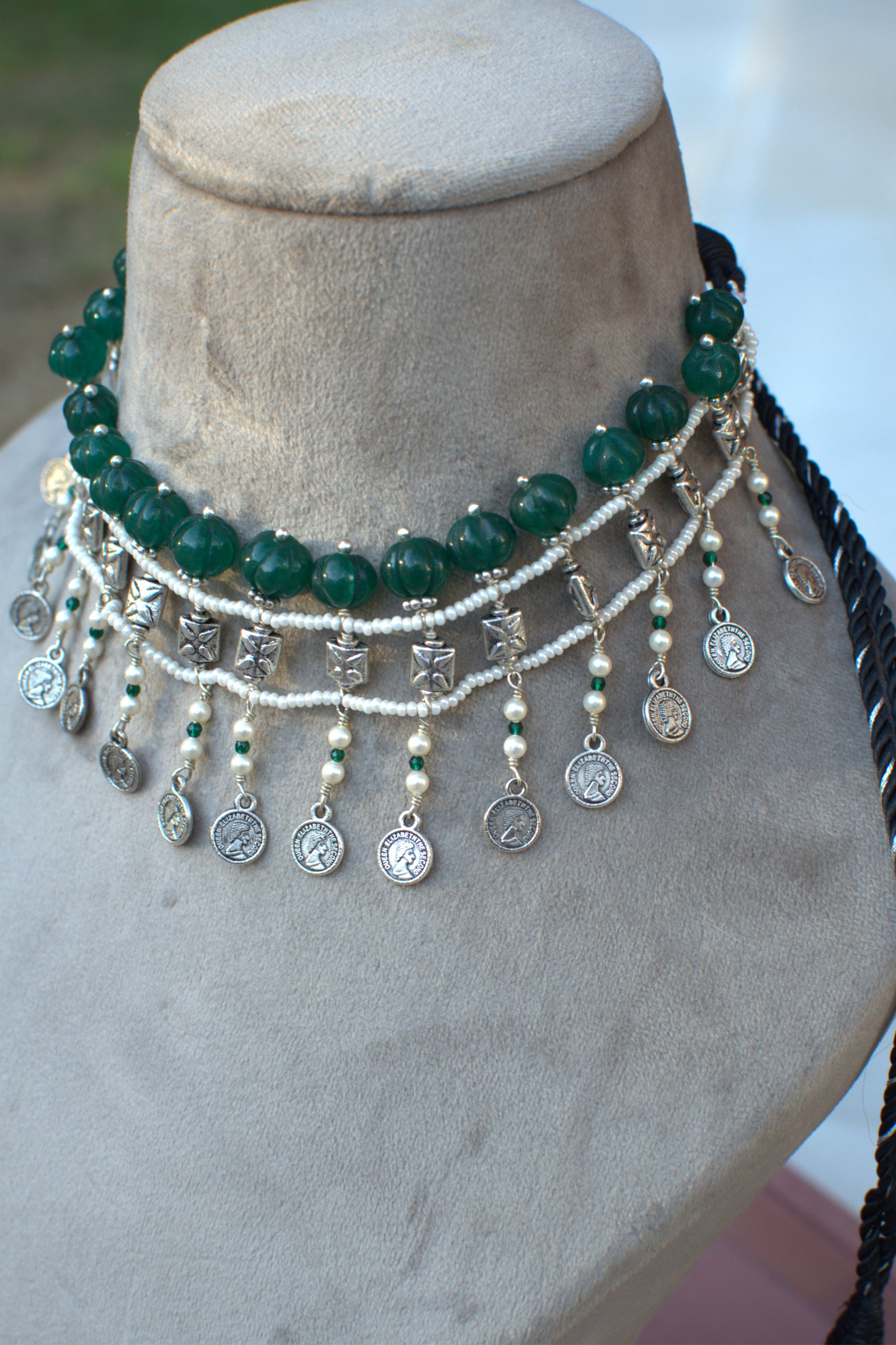 GREEN MELON CHARMS CHOKER