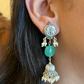 PEACOCK GREEN TUMBLE JHUMKIS