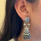 PEACOCK GREY BEAD JHUMKIS