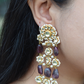 POLKI JAALI EARRINGS - MAROON