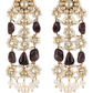 POLKI JAALI EARRINGS - MAROON