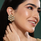 KUNDAN GREEN GARNET STUDS