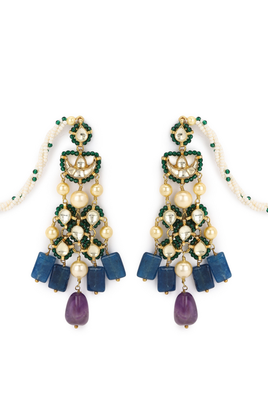 JALPARI EARRINGS - BLUE PURPLE