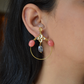 STONE POLKI HOOPS- PINK