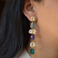 POLKI STONE DANGLER EARRINGS- MULTICOLOURED