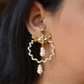 SCALLOPED PEARL HOOPS- POLKI