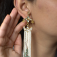 PEARL DRAPE POLKI EARRINGS- GREEN