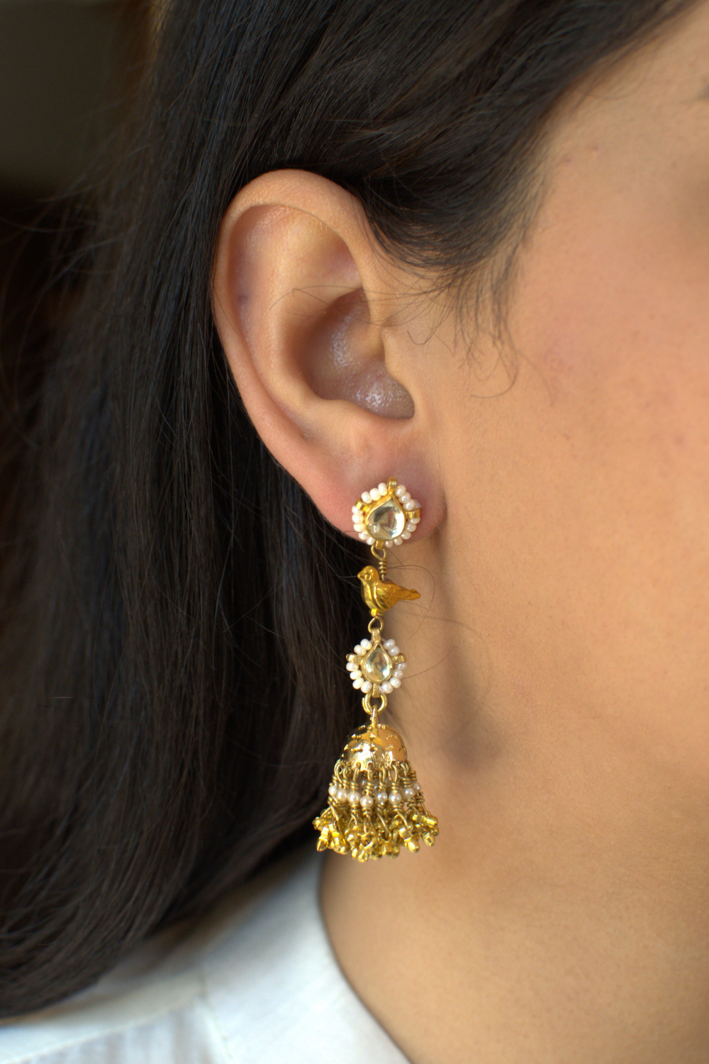 CHIDAKALI SMALL JHUMKIS- GOLD