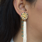 PUSHPA PEARL TASSEL EARRINGS- GREEN