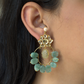 LOTUS POLKI HOOP EARRINGS- MINT GREEN