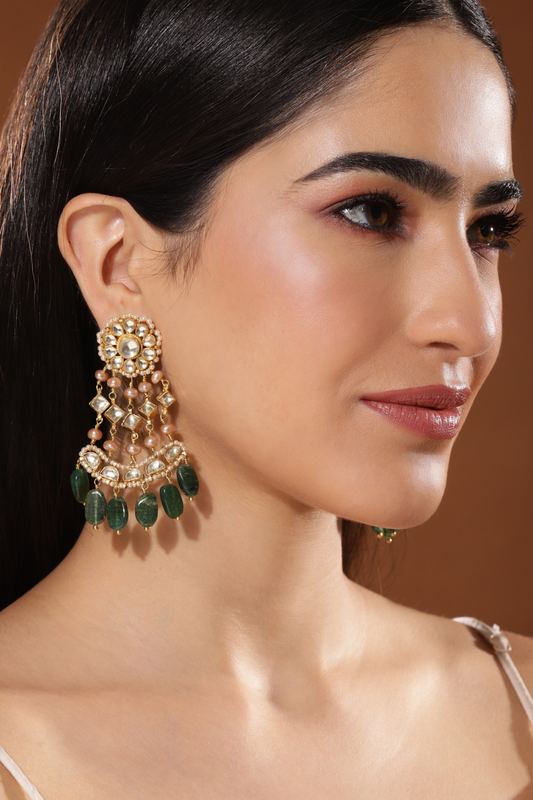 PUSHP PASSA EARRINGS- FOREST GREEN