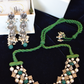 SILVER TOYS JAAL CHOKER & PEACOCK DAMRU JHUMKIS SET