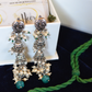 SILVER TOYS JAAL CHOKER & PEACOCK DAMRU JHUMKIS SET