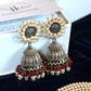 RED JADE AMALKA JHUMKAS & YAKHOOTI BRACELET SET