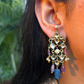 BLUE KUNDANKARI EARRINGS