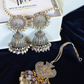 AMALKA JADES JHUMKAS & PANKHI MANGTIKA SET